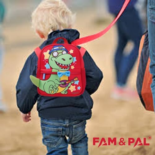 Dino Mews Character 3D Pre School Backpack for Toddlers I with Safety Rein & Stroller Loop I