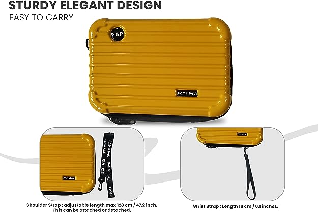 Mini Suitcase shaped Cross Body Bags with shoulder & wrist straps.