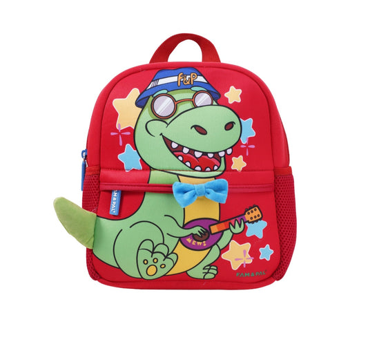 Dino Mews Character 3D Pre School Backpack for Toddlers I with Safety Rein & Stroller Loop I