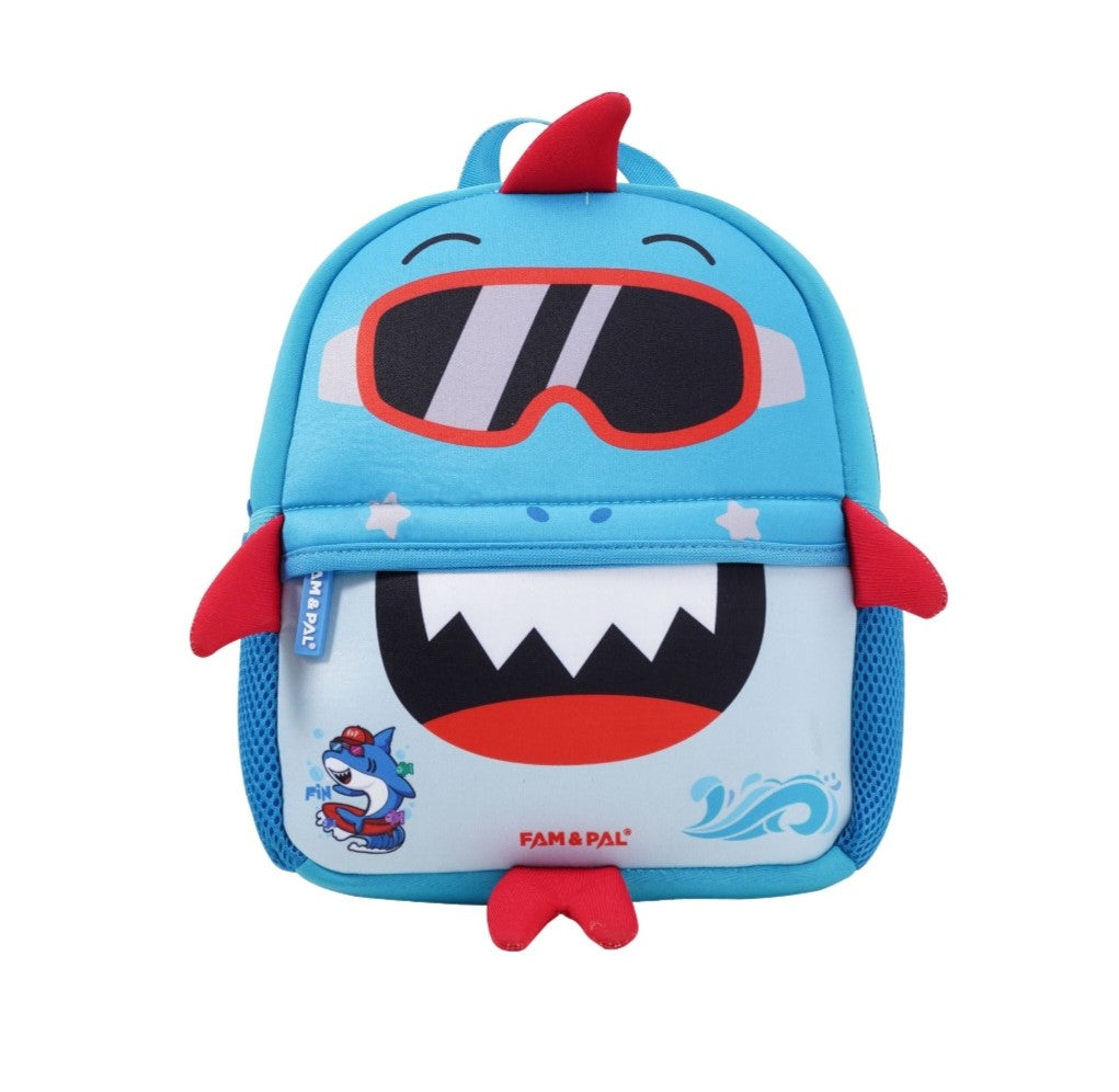 Cute Shark Fin 3D School Boys Backpack for Toddlers I with Safety Rein & Stroller Loop I